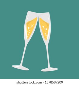 beautiful champagne glasses for two