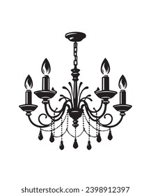 BEAUTIFUL CHANDELIER VECTOR GRAPHIC ILLUSTRATION