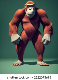 A beautiful character of a gorilla