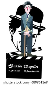 beautiful charlie Chaplin retro image.remembering his movie