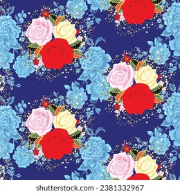 Beautiful and charming abstract allover floral design for textile factory. Vector Illustration