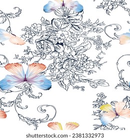 Beautiful and charming abstract allover floral design for textile factory. Vector Illustration