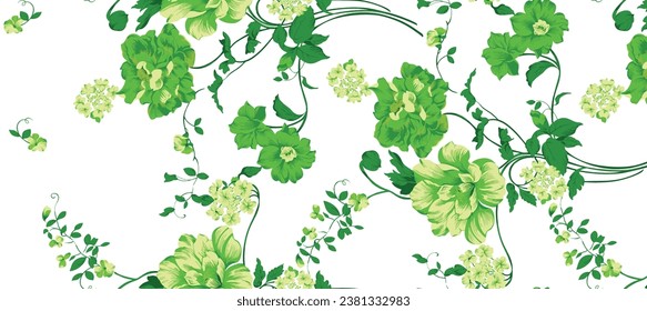 Beautiful and charming abstract allover floral design for textile factory. Vector Illustration