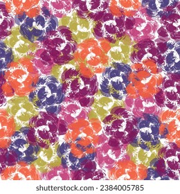 Beautiful and charming abstract allover floral design for textile factory Contemporary art seamless texture in hand-drawn style. Flowers, lines and dots.