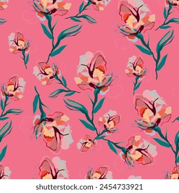Beautiful and charming abstract allover floral design for textile factory