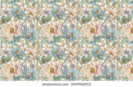 Beautiful And Charming Abstract Allover Floral Design,For,Textil