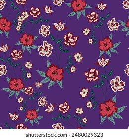 Beautiful and charming abstract allover floral design for textile factory