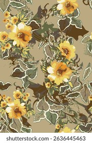 Beautiful and charming all-over abstract fashion design for textile factory