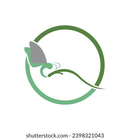 beautiful and charming butterfly logo and symbol with circle and on white background