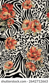 Beautiful and charming flower all-over abstract fashion design for textile factory