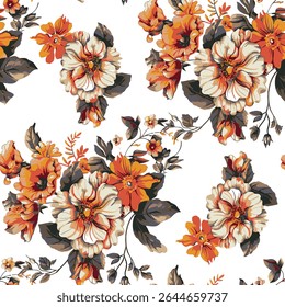 Beautiful and charming flower all-over abstract fashion design for textile factory