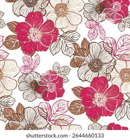 Beautiful and charming flower all-over abstract fashion design for textile factory