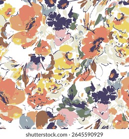 Beautiful and charming flower all-over abstract fashion design for textile factory