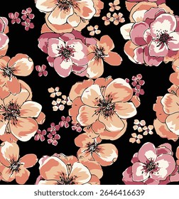 Beautiful and charming flower all-over abstract fashion design for textile factory