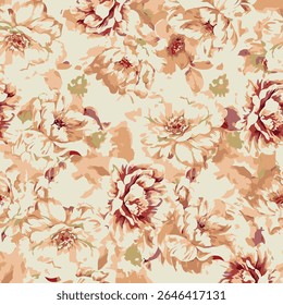 Beautiful and charming flower all-over abstract fashion design for textile factory