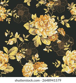 Beautiful and charming flower all-over abstract fashion design for textile factory