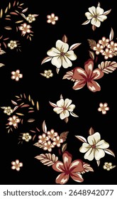 Beautiful and charming flower all-over abstract fashion design for textile factory