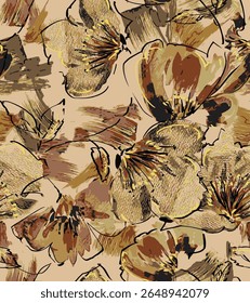 Beautiful and charming flower all-over abstract fashion design for textile factory