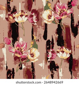 Beautiful and charming flower all-over abstract fashion design for textile factory