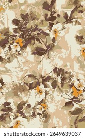 Beautiful and charming flower all-over abstract fashion design for textile factory