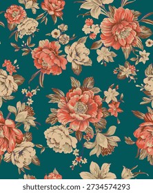 Beautiful and charming flower all-over abstract fashion design for textile factory