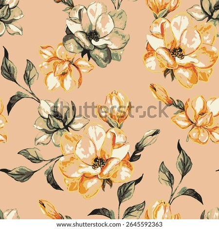 Beautiful and charming flower all-over abstract fashion design for textile factory