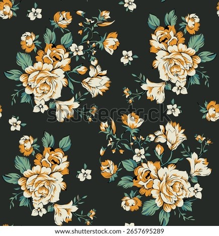 Beautiful and charming flower all-over abstract fashion design for textile factory