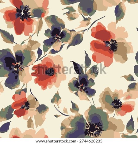 Beautiful and charming flower all-over abstract fashion design for textile factory