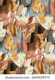 Beautiful and charming leaf all-over abstract fashion design for textile factory