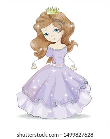 Beautiful Charming Little Princess Long Hair Stock Vector (Royalty Free ...
