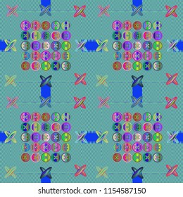 Beautiful charming magian abstract background vintage multicolored jeans tissue.