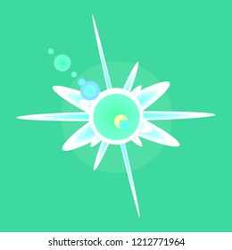 Beautiful charming magic abstract object glow splash motion.