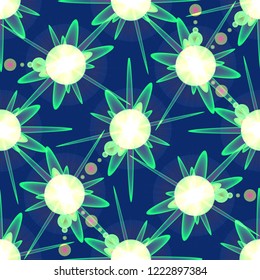 Beautiful charming magical abstract object glow splash background seamless.
