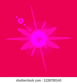 Beautiful charming magical abstract object glow splash motion.