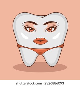beautiful and charming unique teeth vector