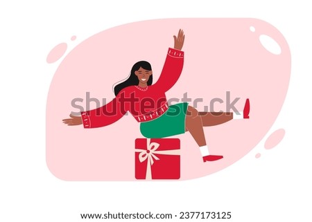 Image, Stock Photo Frau hält einen grünen Teller mit einem Apfel in der Hand