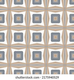 Beautiful checkered seamless pattern in pastel colors. Overlapping art forms, stripes, polygons, segments are grouped and arranged in a certain order. Vector. 
