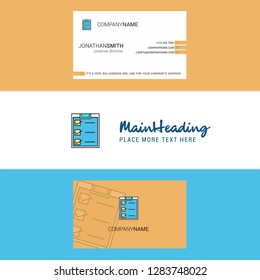Beautiful Checklist Logo and business card. vertical Design Vector