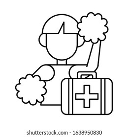 beautiful cheerleader with medical kit vector illustration design