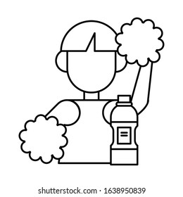 beautiful cheerleader with water bottle vector illustration design