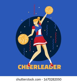 Beautiful cheerleaders in action vector illustration	