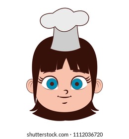 Beautiful chef girl cartoon