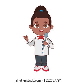Beautiful chef girl cartoon