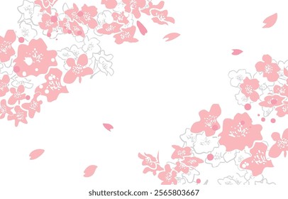 Beautiful Cherry Blossom Background Clip Arts