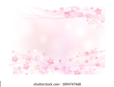 Hermoso fondo de flores de cerezo, marco