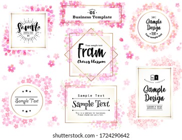 Beautiful cherry blossom frame set & title design