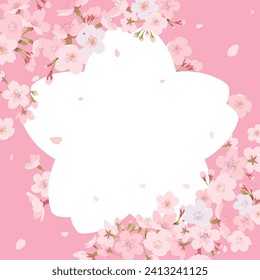 Beautiful cherry blossom pattern frame. vector illustration.