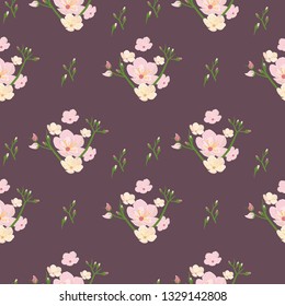 Beautiful Cherry Blossom Seamless Pattern for Gift Wrapping, Fabric Pattern, Scrapbooking, Art and Craft, etc