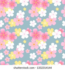 Beautiful Cherry Blossom Seamless Pattern for Gift Wrapping, Fabric Pattern, Scrapbooking, Art and Craft, etc