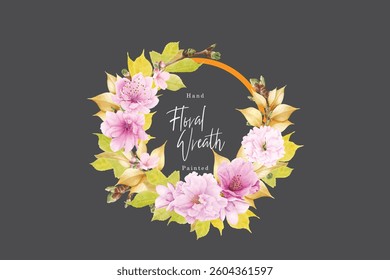 beautiful cherry blossom wreath design